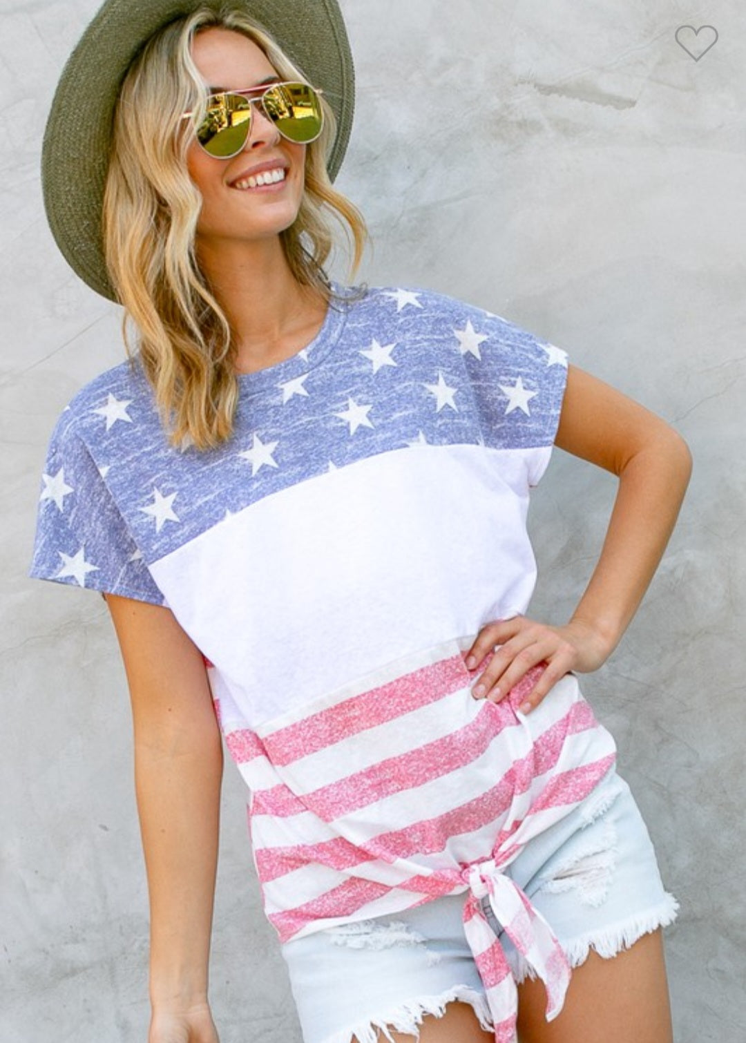 American Flag Short Sleeve Top