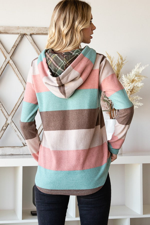 Striped Knit Hoodie
