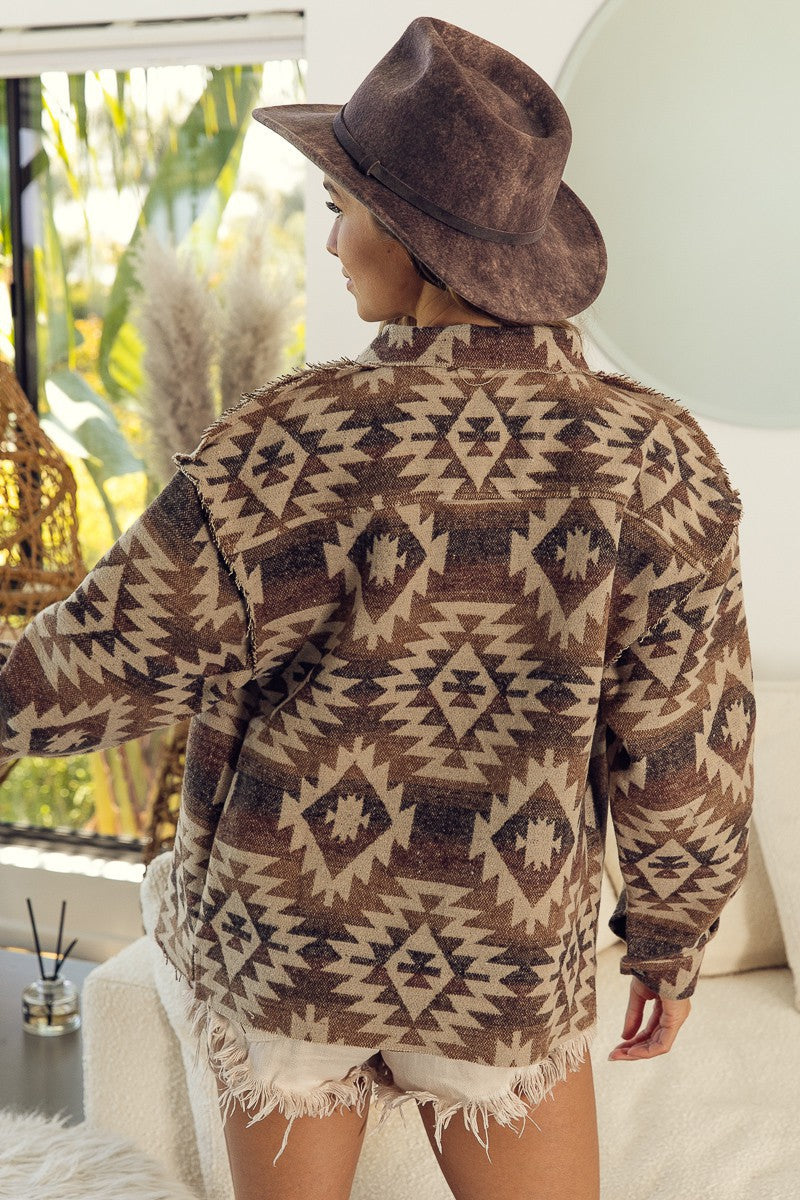 Aztec Cut Edge Shacket