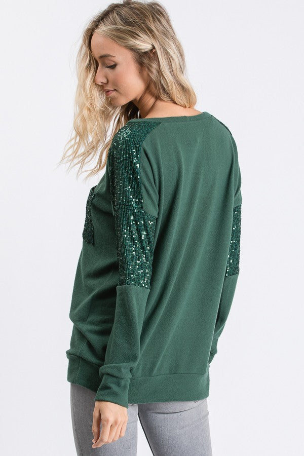 Sequin Pocket Sweater