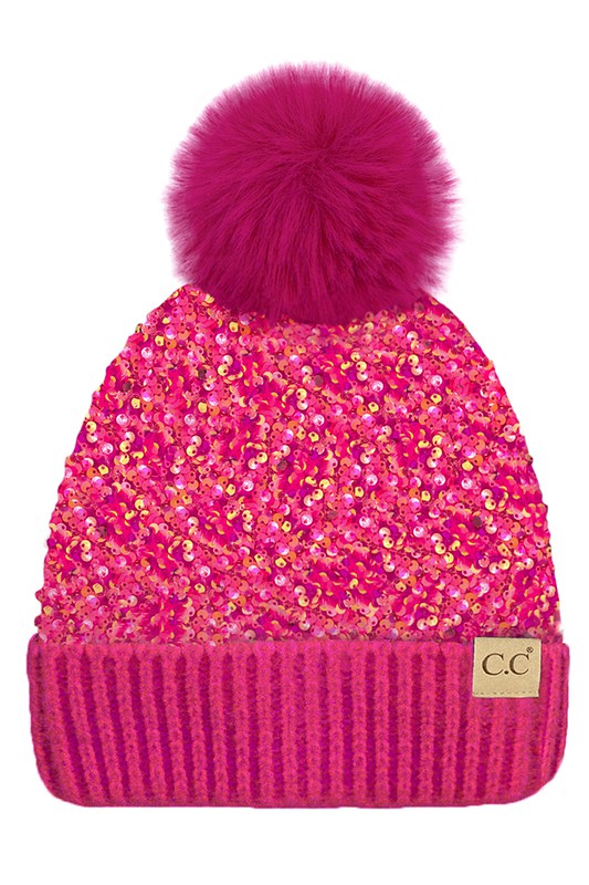 CC Kids Sequin Pom Beanie