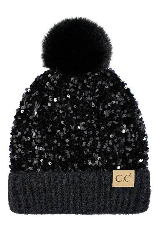 CC Kids Sequin Pom Beanie