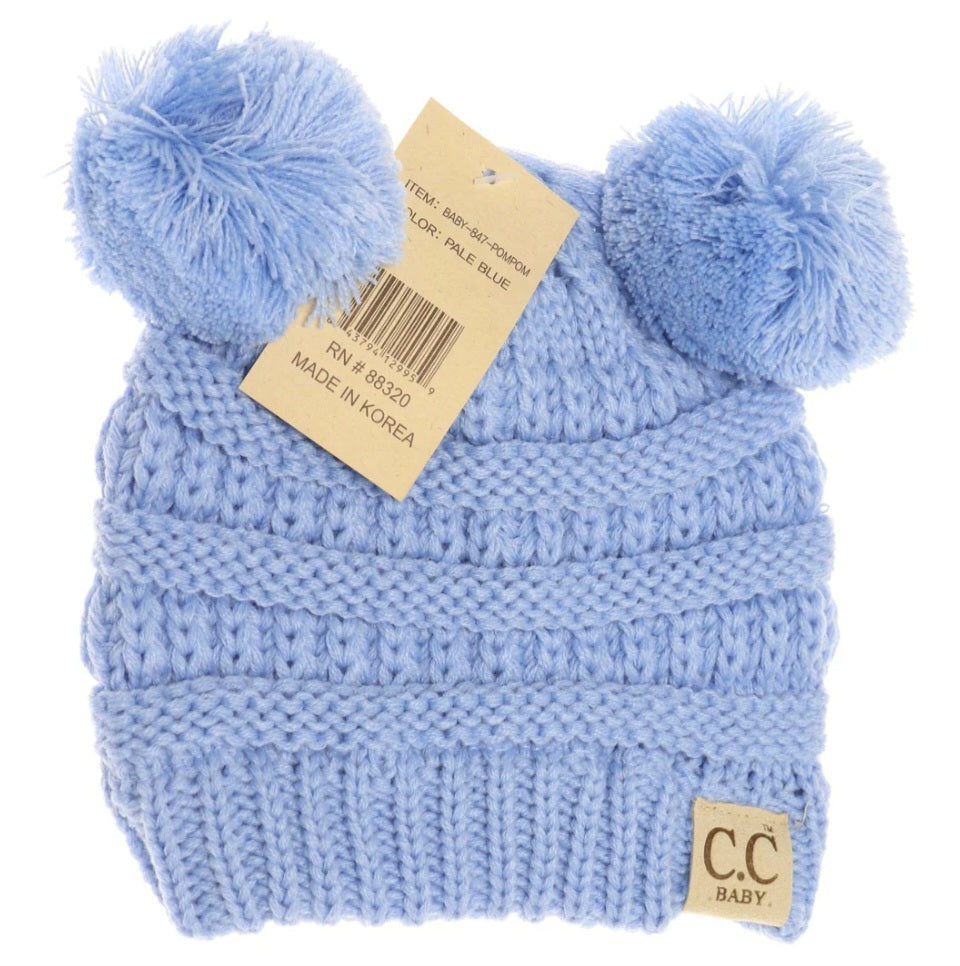 CC Baby Double Pom Beanie