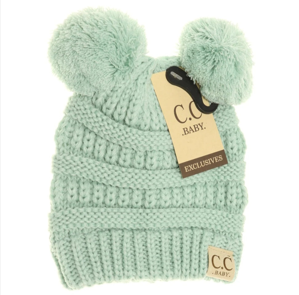 CC Baby Double Pom Beanie