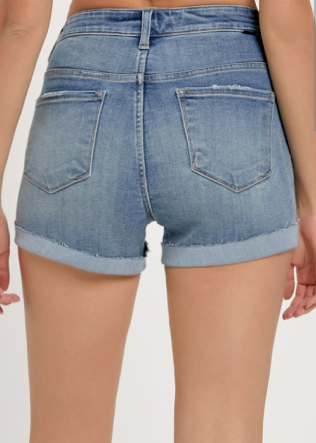 High Rise Cuffed Crossover Shorts