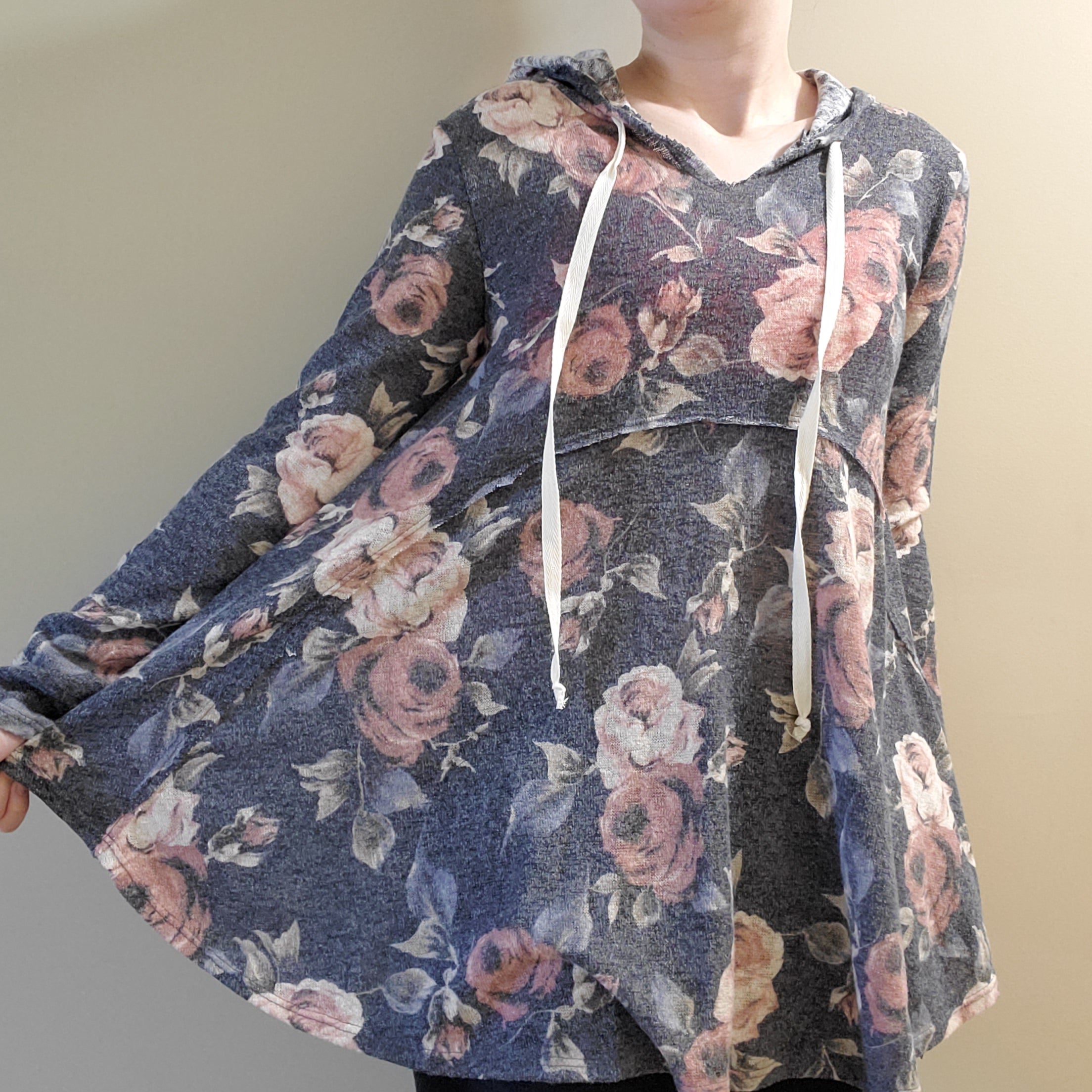 Knit Floral Oversized Pullover