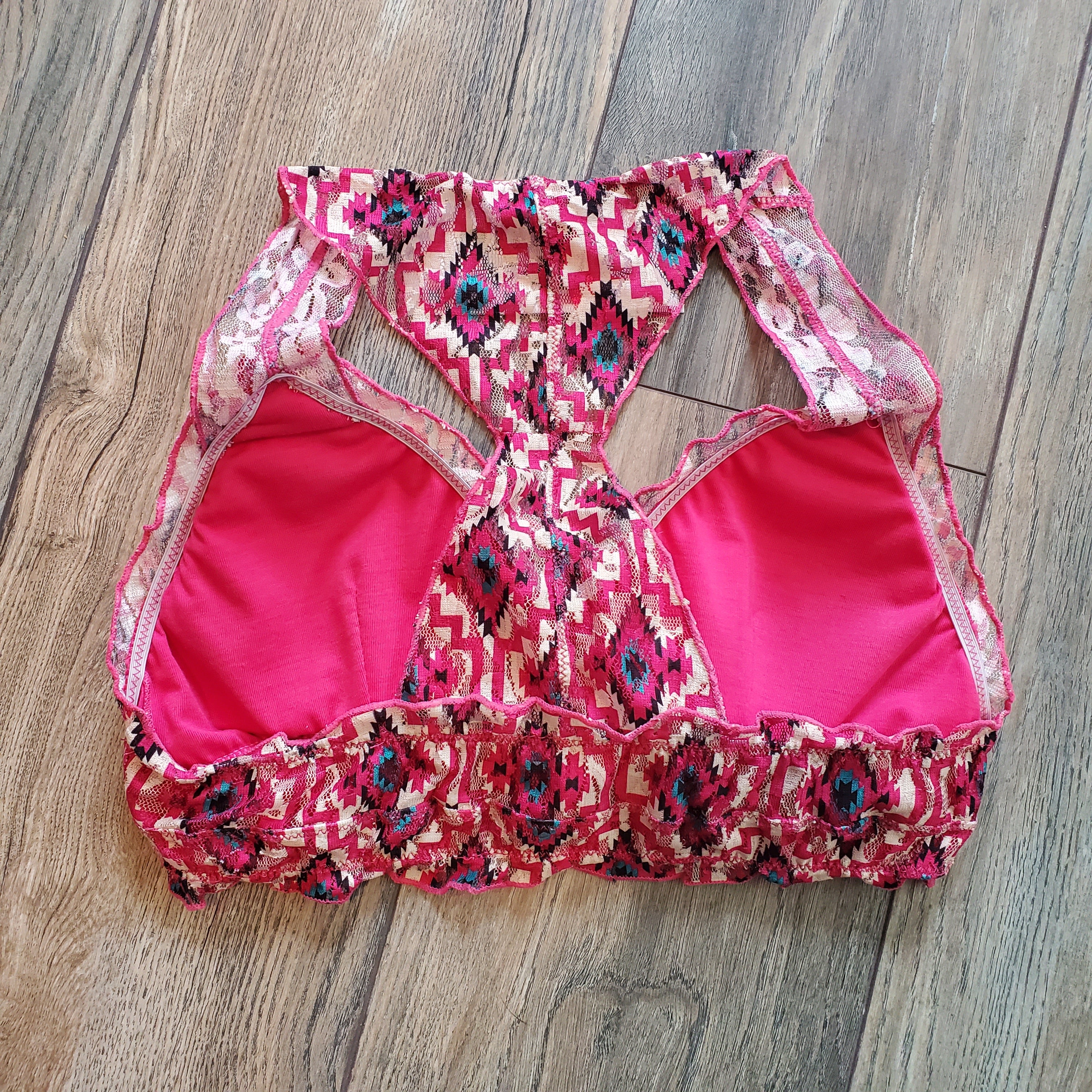 Way Out West Bralette ** Pink Aztec