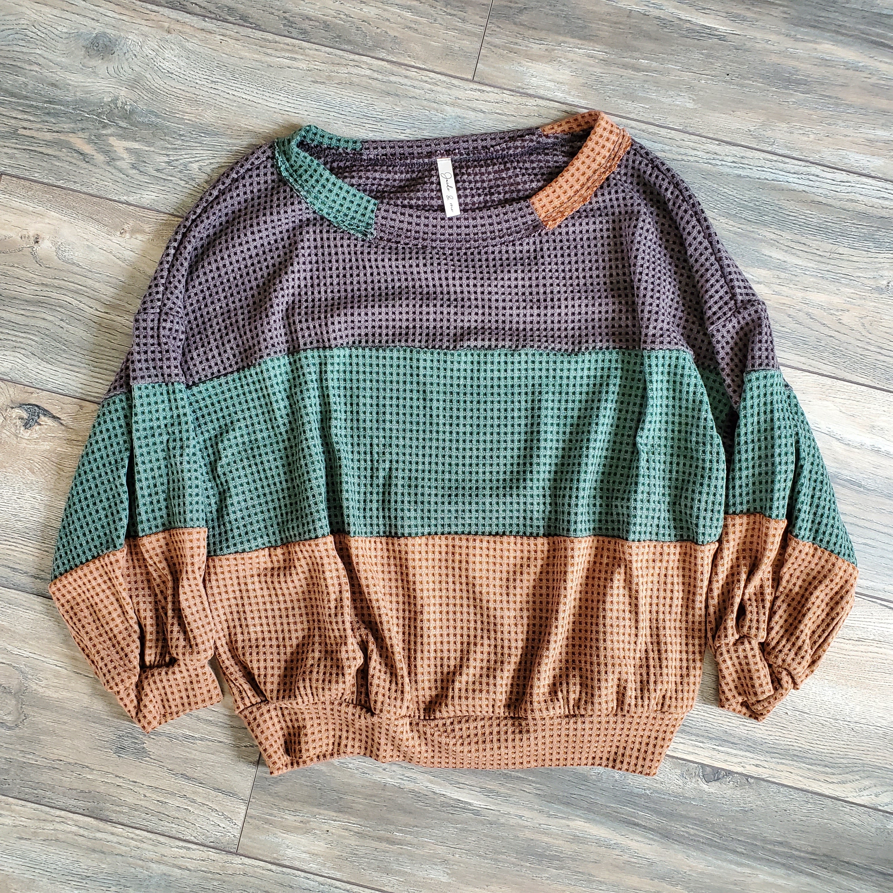 Color Block Stripe Matched Top