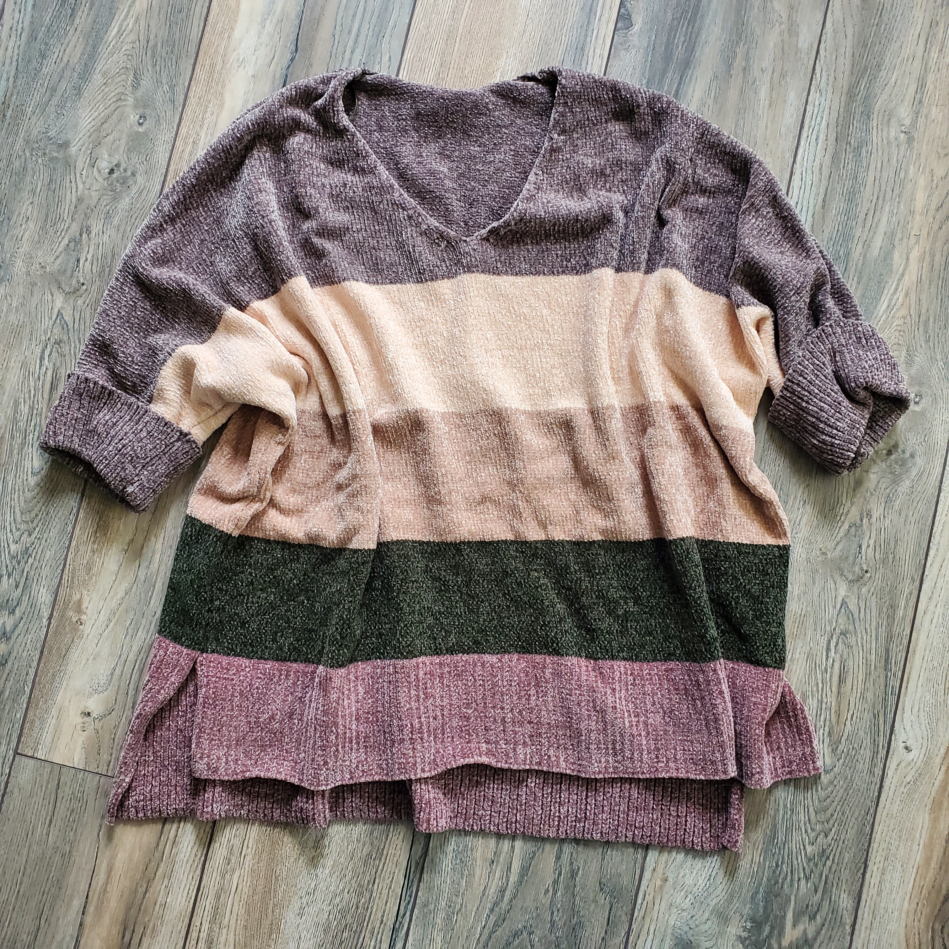 Multi Stripe Colorblock Boyfriend Sweater