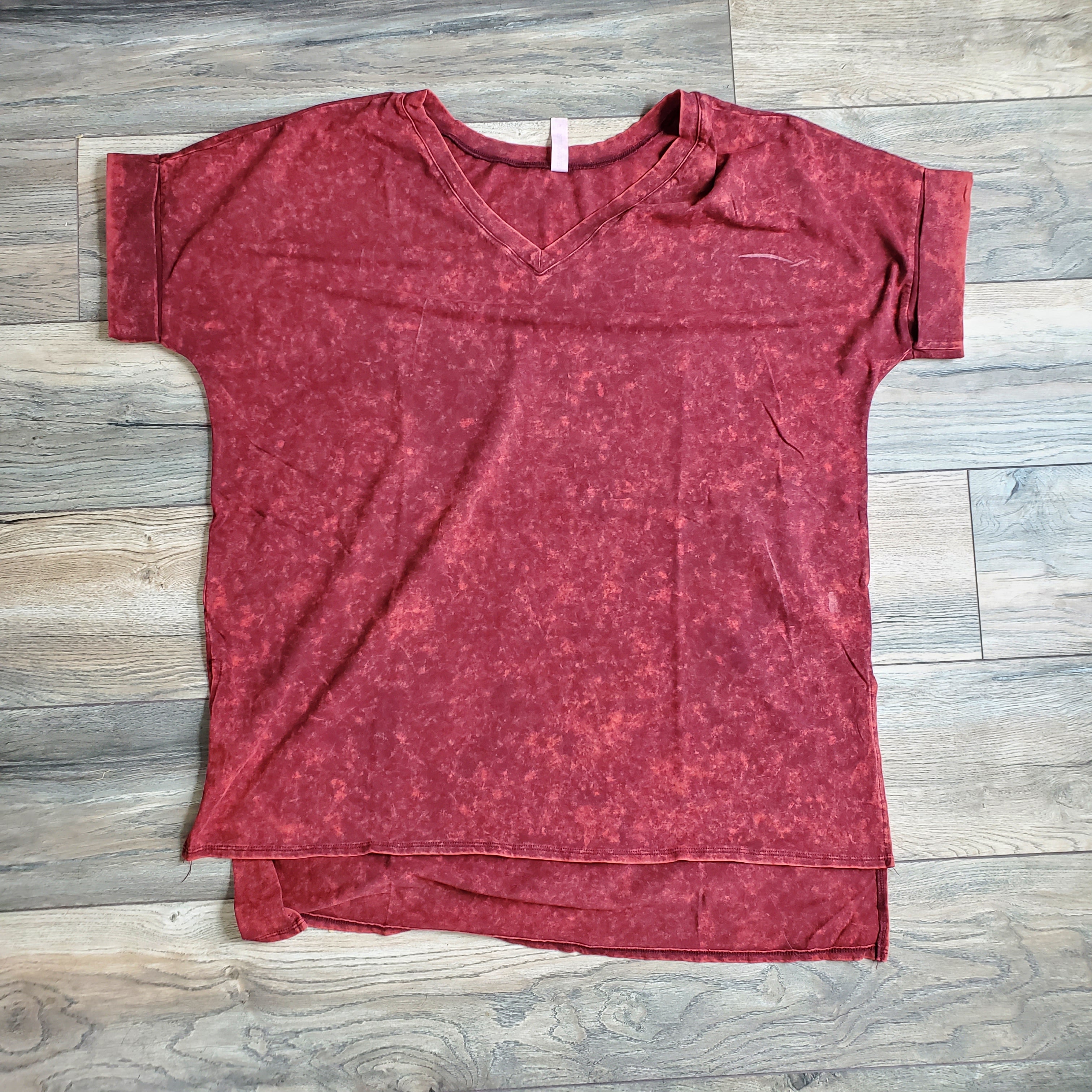 + Mineral Washed Maroon Top