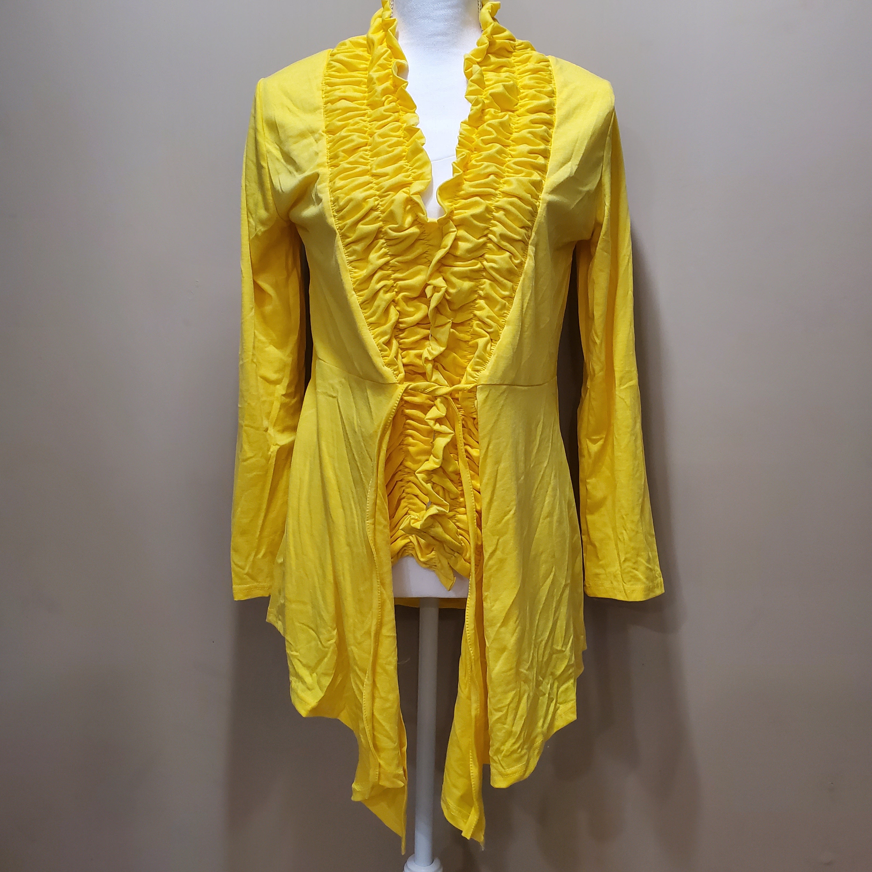 Yellow Ruffle Cardigan (large)