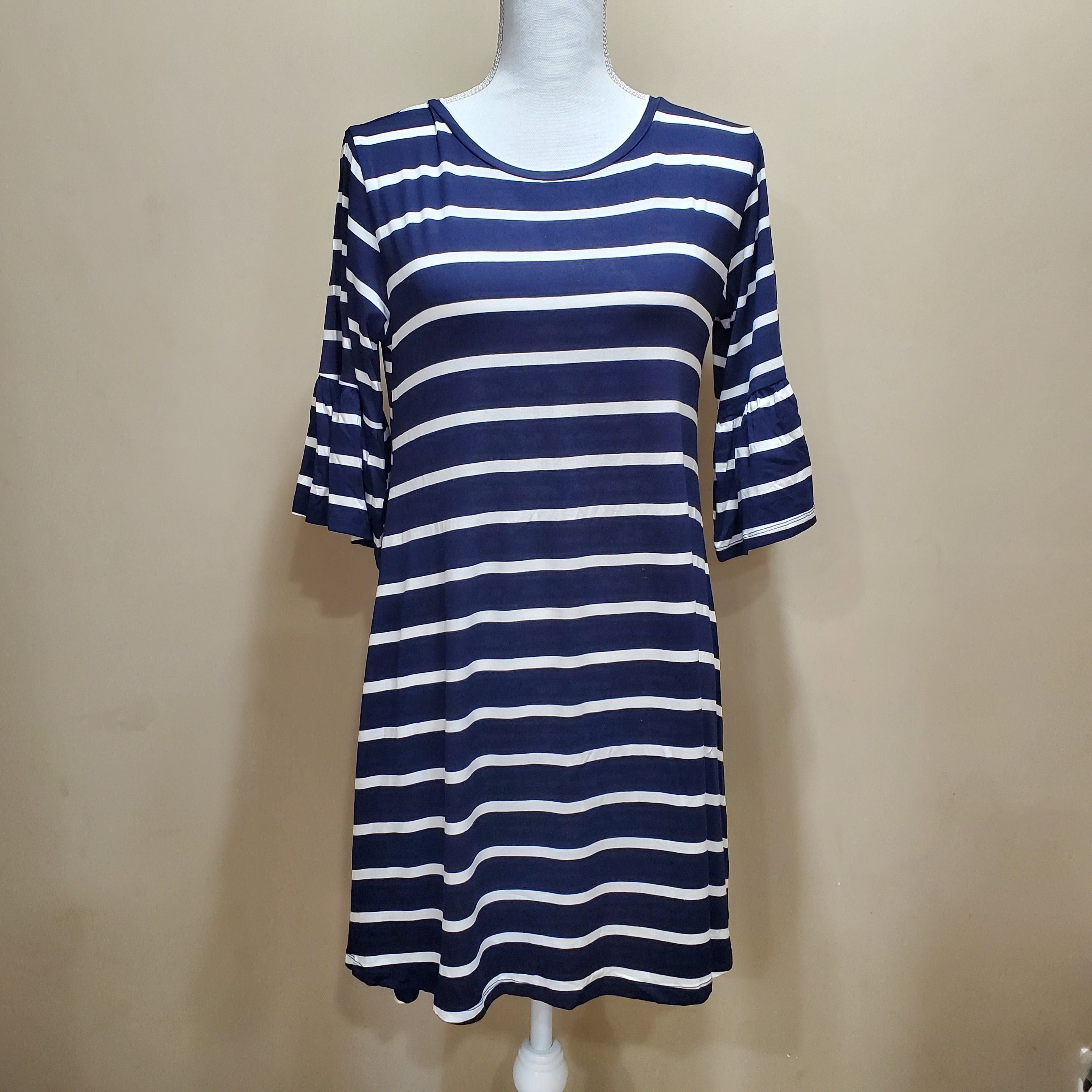 Navy/White Striped Tunic Dress (Small)