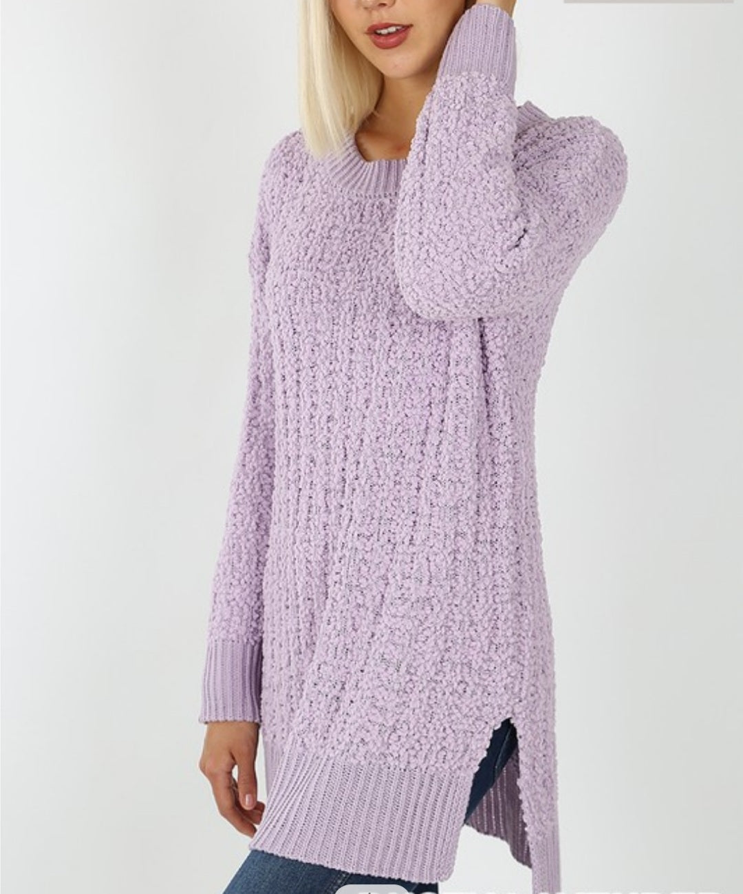 + Cable Popcorn Sweater