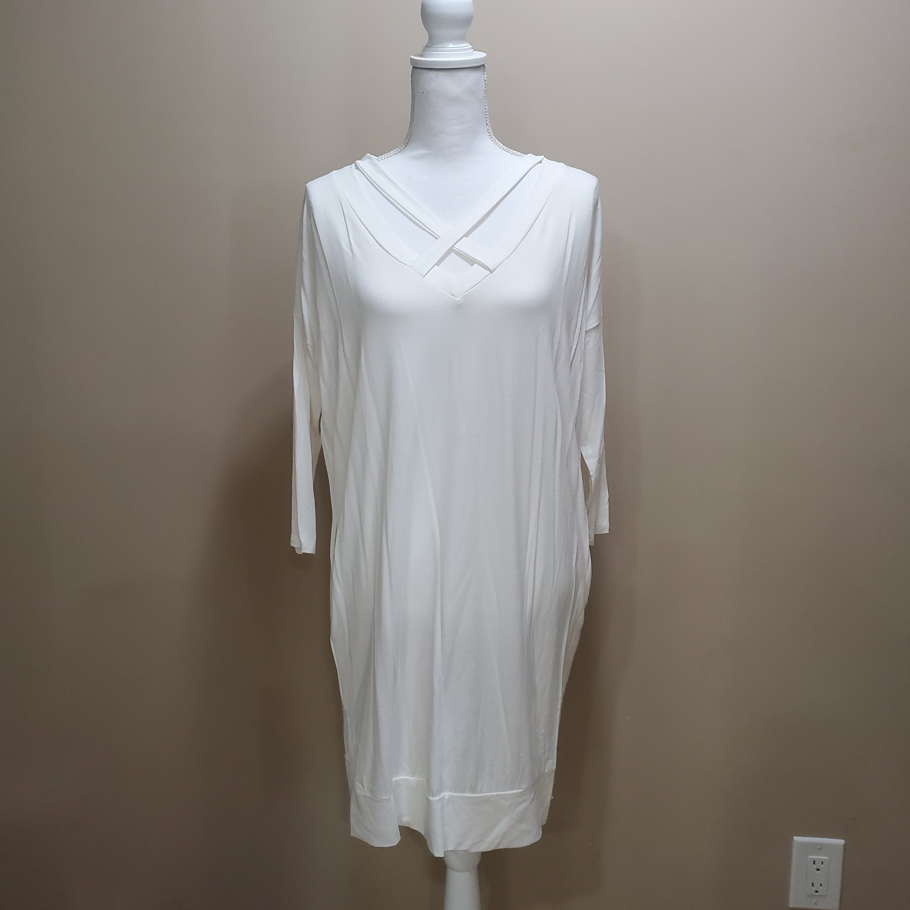 3/4 Sleeve Cut Out Strap TShirt Dress