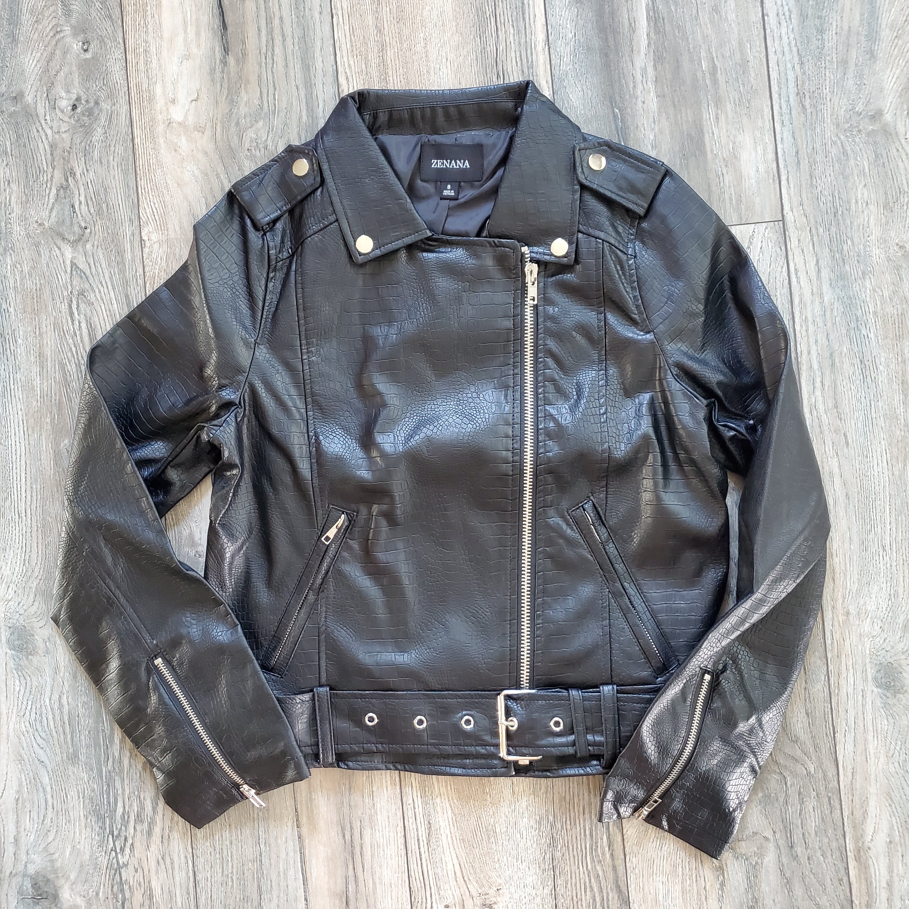 Snake Leather Moto Jacket