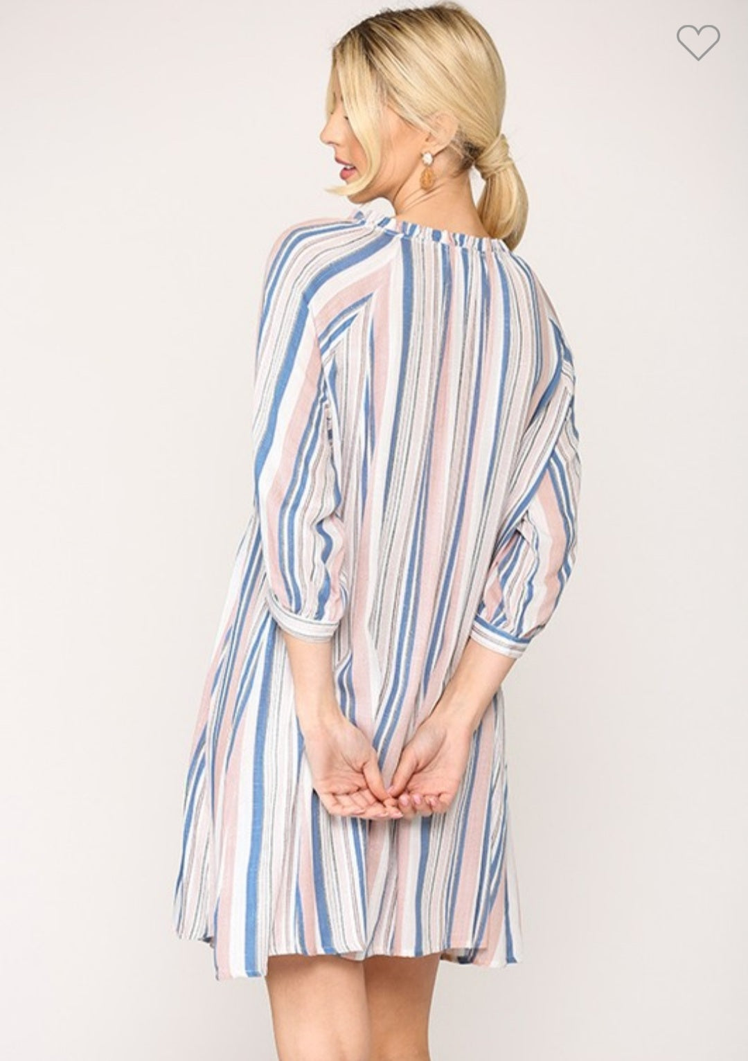 Striped Ruched Detail Dress